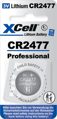 Immagine prodotto di Batteria a bottone al litio XCell CR2477, blister da 1 pezzo, 3 V/950 mAh