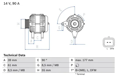 Produktbild von BOSCH 0 986 083 190 Generator x
