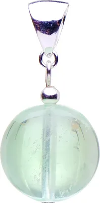 Produktbild von Anhänger aus Fluorit Kugel grün & 925 Silber, Ø16mm, glatt, Halsschmuck, Damen