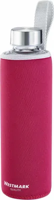 Produktbild von Westmark Trinkflasche Viva aus Glas 0,55 l, mit Cover, rot, 5272226R