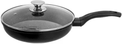 Zdjęcie produktu dla Patelnia ORION z POWŁOKĄ GRANITOWĄ 28 cm GRANDE z pokrywką do płyty gazowej indukcyjnej