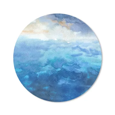 Produktbild von MuchoWow® Mauspad Mousepad Meer - Wasserfarben 30x30 cm - Mousepads - Maus Mat - Pad - Mausunterlage - Tischunterlage - Schreibtischmatten