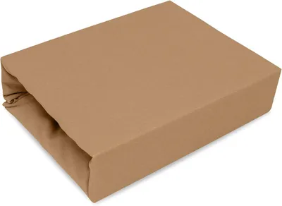 Produktbild von Best for Kids Spannbettlaken Spannbetttuch 100% Baumwolle Jersey in 22 Farben und 9 Größen (120x200, Beige)