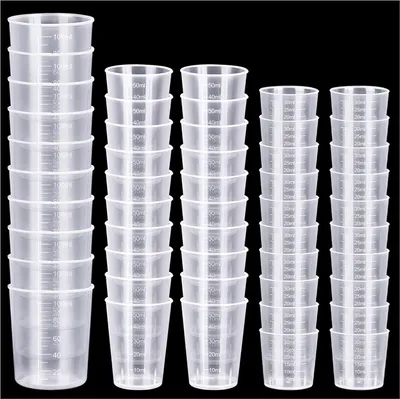 Produktbild von Kunststoff Messbecher - Wiederverwendbar - Set von 20 + 1 - Unzerbrechlich