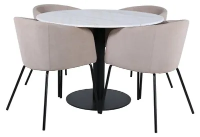 Produktbild von Essgruppe Esstisch Estelle mit Stühlen Berit - Beige