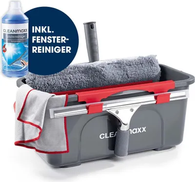 Produktbild von CLEANmaxx Fensterreiniger - 7-tlg. - grau/rot