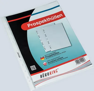 Produktbild von Büroring Prospekthülle, A4, ca.110my PP-Folie, glasklar, oben offen