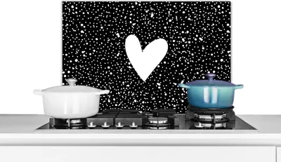Produktbild von KitchenYeah®  Spritzschutz Küche - Küchenrückwand - Wandschutz für Herd und Spüle - Design - Liebe - Herz 60x40 - Alu-Dibond (Alternative zum Spritzschutz aus Glas) - Hitzebeständig - Herdspritzschutz