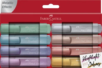 Immagine prodotto di Faber-Castell TL 46 evidenziatore 8 pz Punta smussata Blu, Marrone, Grigio, Rosa, Turchese, Viola