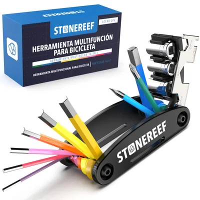 Produktbild von Fahrrad Multitool 16 in 1 Fahrradwerkzeug Set Innensechskant unterwegs 16 Funktionen in einem klappbaren Tool - passt in jede Satteltasche