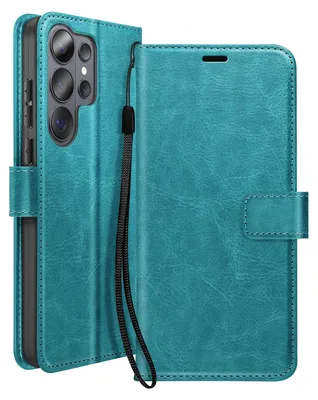 Produktbild von Mayaxess, Wallet Etui mit Schlaufe und Ständer für Samsung Galaxy S26 Ultra, Türkis