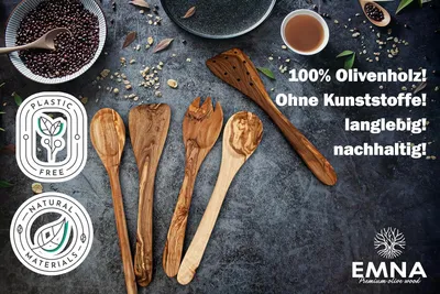 Obrázok produktu pre kuchynské náradie 5-dielne, olivové drevo, 30 cm, varecha, obracačka, na varenie
