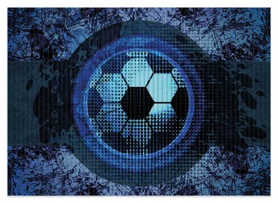 Produktbild von Wallario Duschmatte Antirutschmatte Badmatte Fußmatte Fußball Design - Abstraktes Muster in blau, Größe ca. 70 x 50 cm