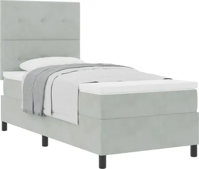 Obrázok produktu pre Posteľ s pružinovým rámom Svetlosivá 90 x 200 cm Zamat