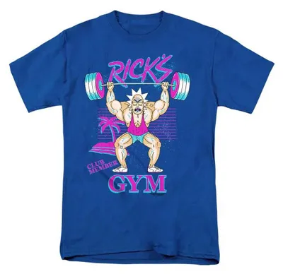 Produktbild von Rick And Morty - "Ricks Gym" T-Shirt für Herren/Damen Uni TV36761 (L) (Königsblau), KI-generiertes Bild