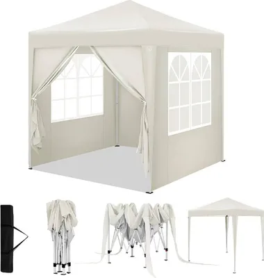 Immagine prodotto di Gazebo da esterno Rootz - Tettoia da giardino - Riparo dal sole - Antiruggine - Protezione dai raggi UV - 2 m x 2 m x 2,4 m