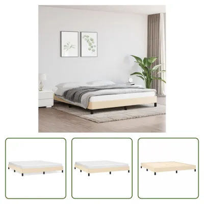 Produktbild von The Living Store Bettgestell Creme 180×200 cm Stoff