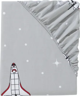 Produktbild von Kinder Feinbiber Spannbettlaken 90-100 x 200cm Bettlaken Rundumgummi  Nasa