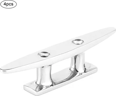 Productafbeelding van 4 stuks roestvrijstalen bevestigingsogen van 100 mm (3,9 inch) voor boot, steiger of dek, geschikt voor het vastmaken van touwen