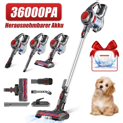 Produktbild von Aiibot Akku Staubsauger,36000Pa Staubsauger Kabellos,500W ,Herausnehmbarer Akku,50 min,8 in 1 akkustaubsauger ,5-in-1 Filtersystem Handstaubsauge,1.6L