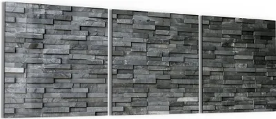 Produktbild von DEQORI Glasbild Echtglas 3x50x50 cm 'Natursteinmauer' Wandbilder XXL groß