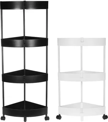 Productafbeelding van 3/4/5-laags plankensysteem voor keuken, karretje, badkamer, opbergrek - wit, met 3 niveaus