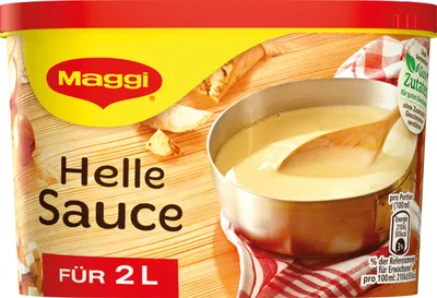 Immagine prodotto di Salsa Maggi di colore chiaro ideale per verdure con pesce e stufati 208g