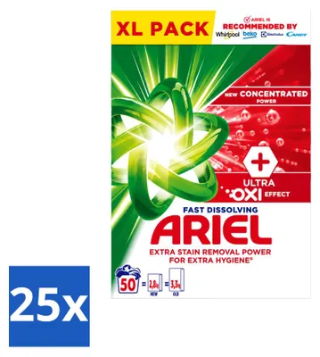 Produktbild von 25 x Ariel Oxi Vollwaschmittel - 2,8 kg - Vorteilspackung - 25 Stücke