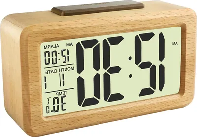 Productafbeelding van Digitale Wekker - Houten Klok - Wakker Worden - Verlicht Display - 4.5 x 3.81 x 7 cm - Eiken