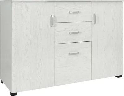 Produktbild von Modernes Sideboard mit 3 Türen und 2 Schubladen, Küchenbuffet, Sideboard mit Regalen und Regalen,  Italy, Moderne Möbel, 120x40h83 cm, Zementfarbe