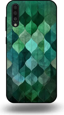 Produktbild von Smartphonica Handyhülle passend für Samsung Galaxy A70 mit grünem Blätterdruck - TPU Backcover Hülle grünes Blattdesign - Grün