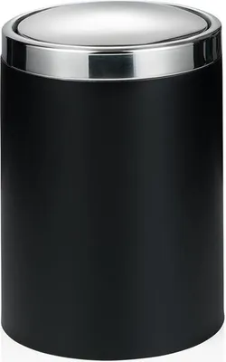 Produktbild von Abfalleimer mit Schwingdeckel, Ø 18,5 cm, 5 ltr., schwarz beschichtet, Edelstahl