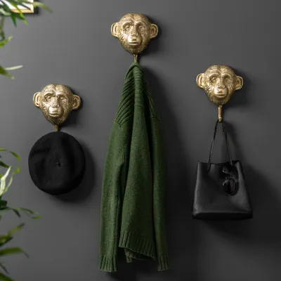 Produktbild von riess-ambiente Extravagantes Kleiderhaken 3er Set THREE APES 25cm gold Garderobenhaken Haken