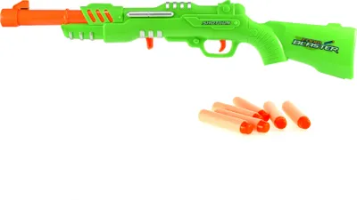 Produktbild von Toi-Toys - FAOMSTRIKEX - Gewehr mit 6 Schaumstoffpfeilen Shotgun Pistole grün