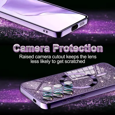 Produktbild von Techsuit Luxury Glitter Back Cover Hülle mit MagSafe für Apple iPhone 16 - Hellgrün