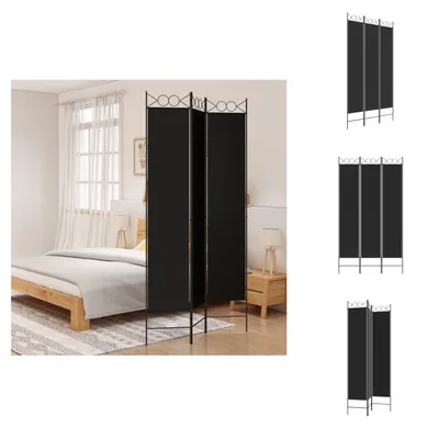 Produktbild von vidaXL 3-tlg. Paravent Schwarz 120x220 cm Stoff -  Raumteiler