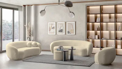 Produktbild von Couchgarnitur BOHNE : 3+3+1 /  Farbe : Beige