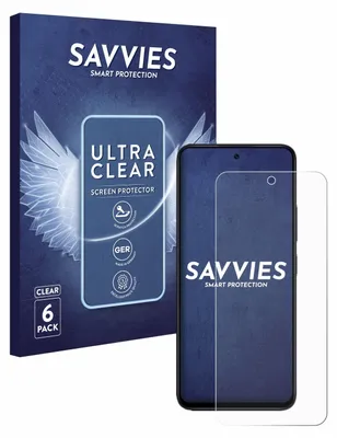 A product box and a screen protector for a smartphone.