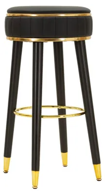 Produktbild von Mauro Ferretti Barhocker LONDON Schwarz Gold Ø 38x74 cm