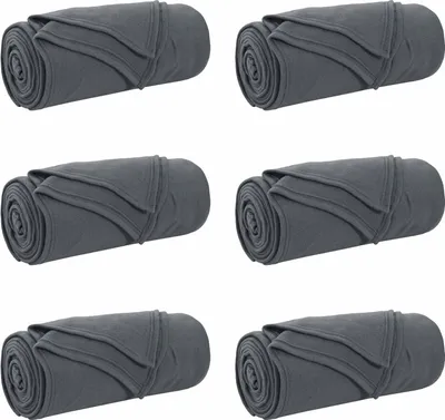 Image de vidaXL Couvertures d'intérieur, lot de 6, gris foncé, 270 x 240 cm, polaire