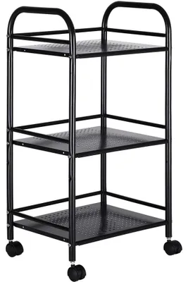 Produktbild von Omgoods – Metall-Aufbewahrungswagen mit 3 Ablageflächen und 4 Rollen