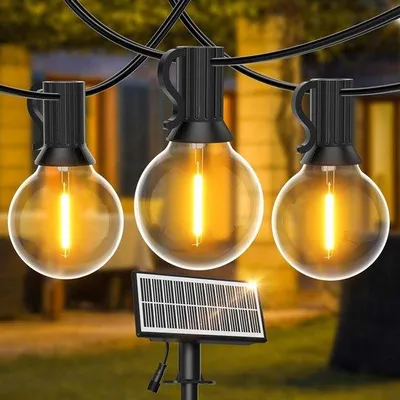 Zdjęcie produktu dla Lampa tarasowa na energię słoneczną z 15+1 diodami LED – 9-metrowy łańcuch świetlny zasilany energią słoneczną – wodoodporna – 4 tryby świecenia – lampa tarasowa na energię słoneczną do tarasu, ogrodu i balkonu