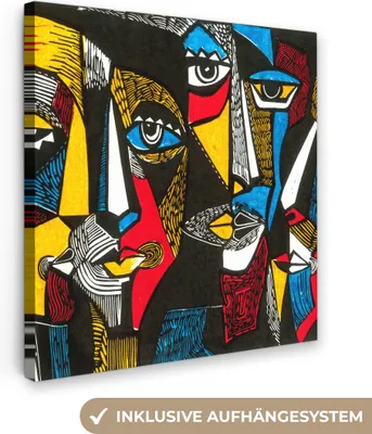 Obrázok produktu pre MuchoWow® - Plátno - Maľba - Olejomaľba - Kubizmus, nástenný obraz, nástenné dekorácie obrazy obývacia izba, 90x90cm