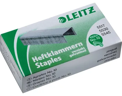 Produktbild von Leitz 55770000, Klammerpack, 4 mm, 1000 Heftklammern, Befestigung, Galvanisiertes Stahl, Edelstahl