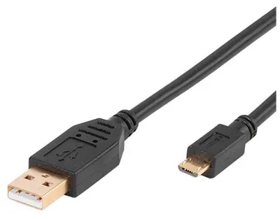 Produktbild von ViVanco™High-grade USB 2.0 certified connection cable, USB A, Micro-USB B, Männlich/Männlich, 0,48 Gbit/s, Schwarz