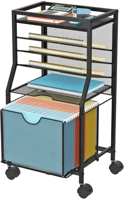 Produktbild von Rolling File Cart - 6-lagiger Büro Organizer auf Rollen
