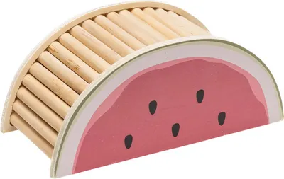 Produktbild von Hamsterhaus Melone mit Holzdach zum Klettern für Hamster und kleine Nagetiere 20x9x8,5 cm