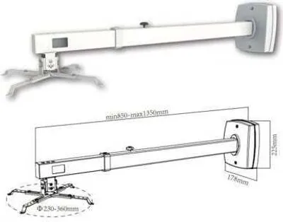 Produktbild von Ca. Wandhalterung für Projektor appSV03P/ ausziehbar/ bis zu 10kg