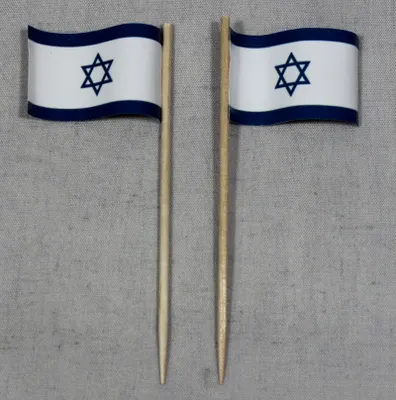 Produktbild von Party-Picker Flagge Israel Papierfähnchen in Spitzenqualität 25 Stück Beutel