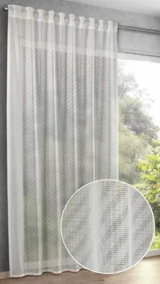 Produktbild von Fertigschal verdeckte Schlaufen Jacquard weiß - Größe (HxB) 245x140cm